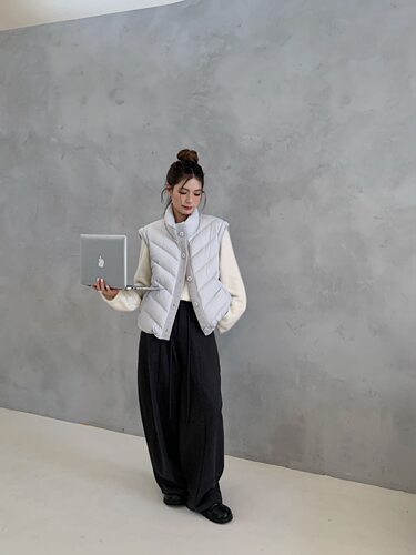2026新款羽绒服女短款针织马甲加厚保暖白鸭绒面包外套