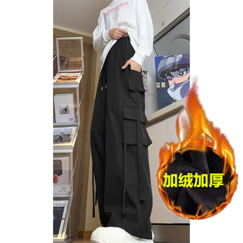 常规/加绒美式高街运动裤女秋冬小众设计感多口袋工装裤休闲裤子,女装/女士精品,休闲裤,淘宝优惠券,粉丝福利购,淘宝优惠卷