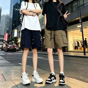 废土风工装短裤男女穿搭薄款夏季日系简约直筒阔腿宽松短款五分裤
