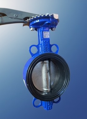 正品埃美柯手柄蝶阀826F铸铁对夹式手动消防管道开关阀门D71X-16