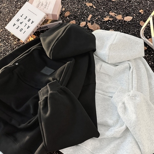 秋冬潮牌立体背包设计连帽卫衣开衫男秋季美式青少年运动帽衫外套