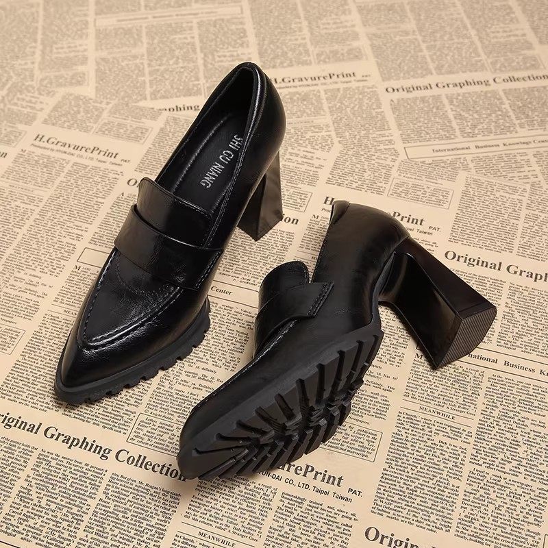 真皮绝美尖头法式黑色通勤高跟鞋子女款单鞋2026春季不累脚小皮鞋,女鞋,浅口单鞋,淘宝优惠券,粉丝福利购,淘宝优惠卷