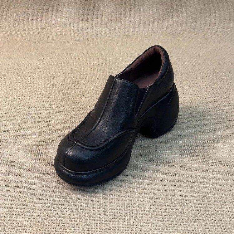 英伦风厚底深口单鞋女2025春季新款粗跟高跟圆头百搭不累脚小皮鞋,女鞋,深口单鞋,淘宝优惠券,粉丝福利购,淘宝优惠卷