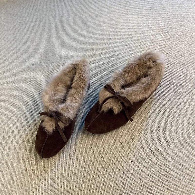 高品质加绒单鞋女勃肯毛毛鞋棉鞋
