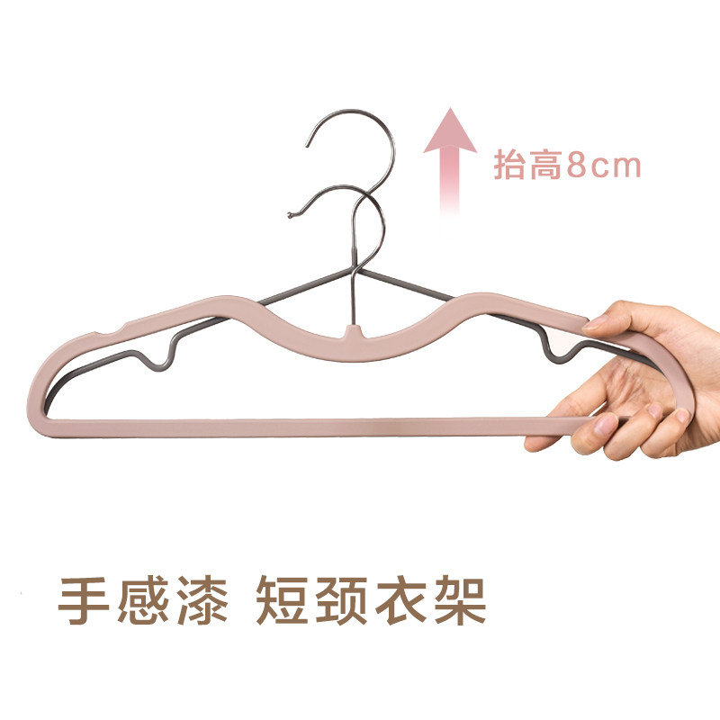 短颈衣架手感漆防滑无痕衣撑图片