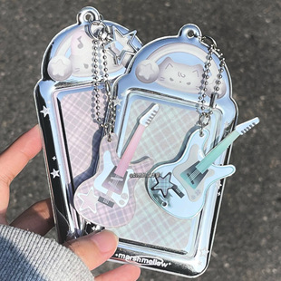 摇滚小猫pvc卡套追星小卡爱豆拍立得照片收纳保护套可爱展示挂件
