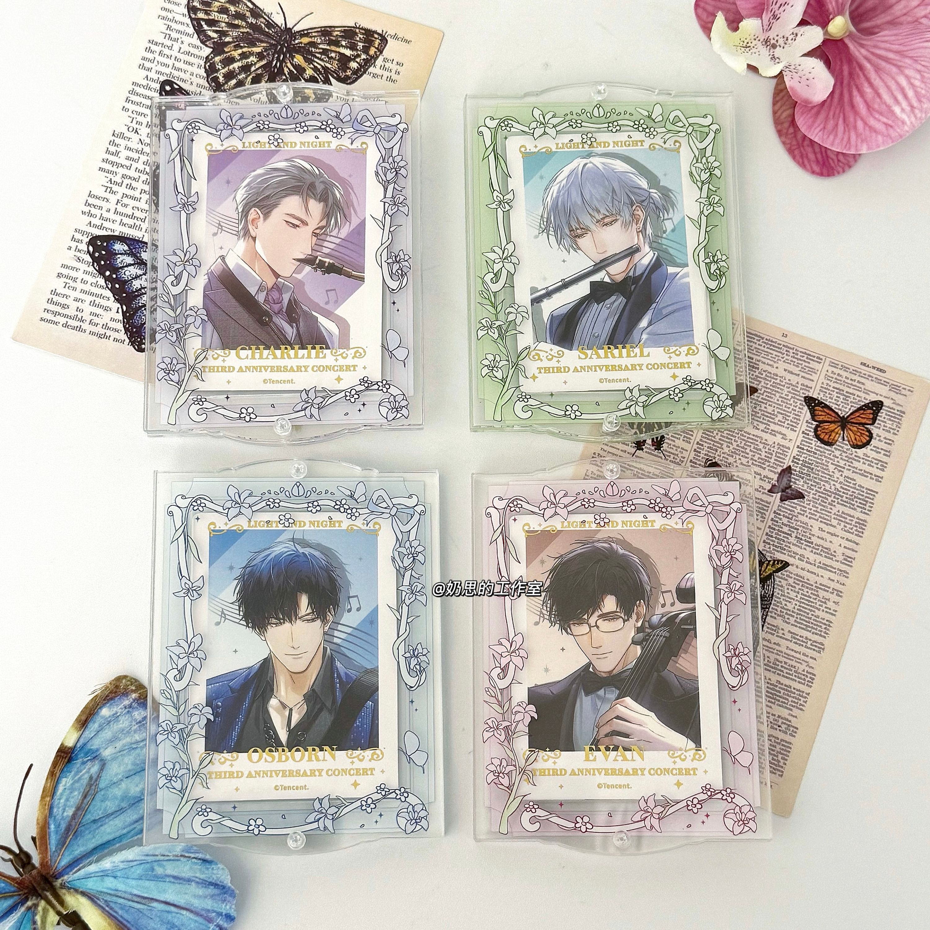 原创鸢尾花谷美亚克力卡框3寸小卡透卡拍立得明信片展示收纳小框