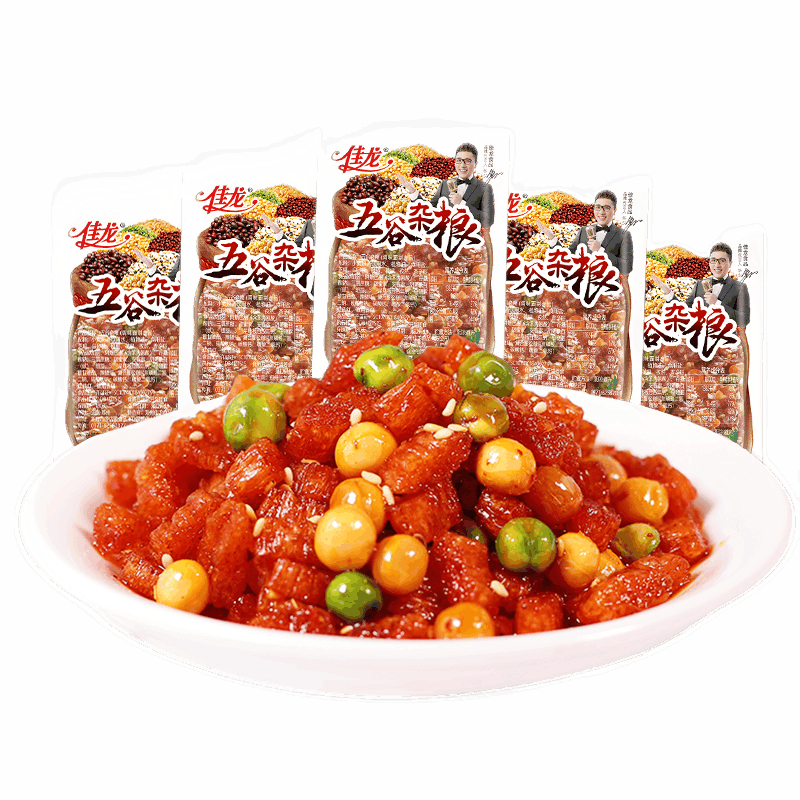 佳龙五谷杂粮辣条小零食麻辣味儿时小时候的吃的五毛钱校园小吃