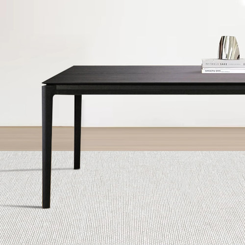 北欧表情法式复古黑色橡木餐桌