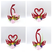 植绒天鹅菜品摆盆装 饰配件仿真天鹅模具寿司刺身创意盆饰花草摆件