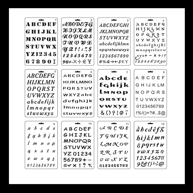 画画模板镂空字母数字符号款diy手账模板 主题花边尺 亚马孙热销