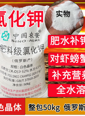 氯化钾62含量白色晶体俄罗斯进口小麦玉米追钾肥小龙虾螃蟹肥水