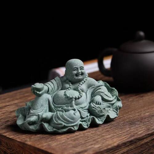 批发车载国风弥勒佛摆件禅意茶宠客厅茶室茶桌鱼缸造景装饰工艺