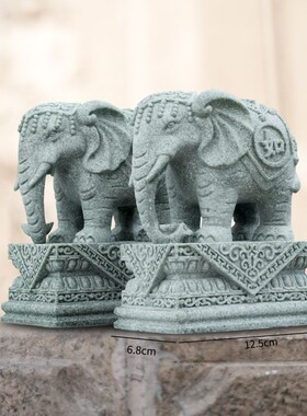 青石大象摆件招财镇宅吉祥物商铺柜台酒柜礼品吸水象
