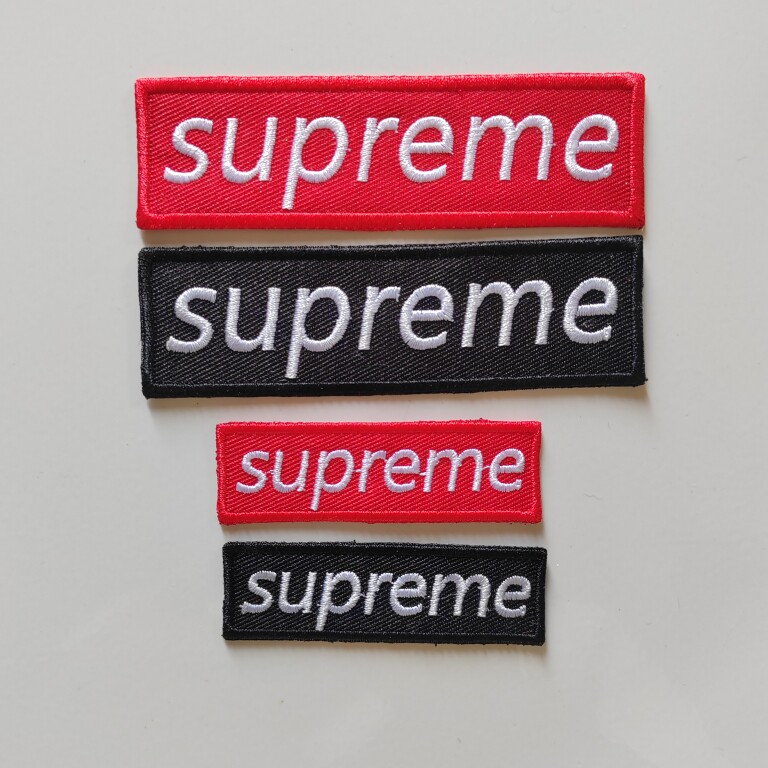 Supreme补丁贴黑色衣服破洞时尚logo魔术贴定制英文字母刺绣布贴