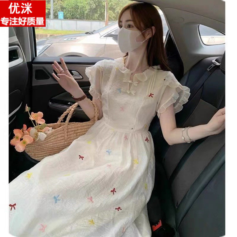 女大童新中式国风连衣裙夏装初中高中生女孩超仙森系甜美收腰裙子