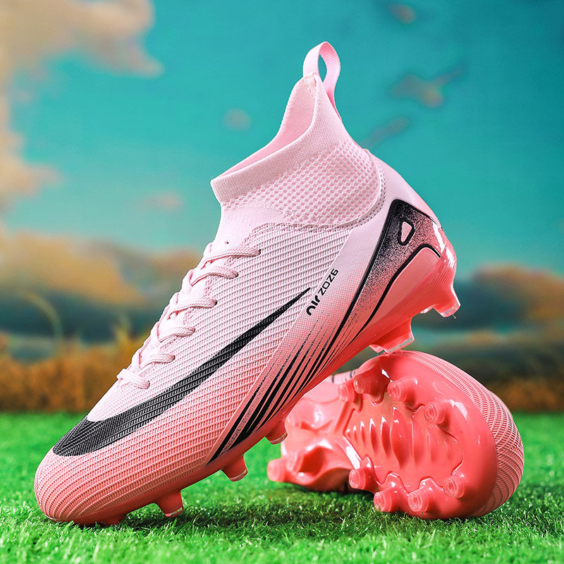 2025新款高帮足球鞋男女青少年初中生草坪比赛防滑耐磨透气训练鞋