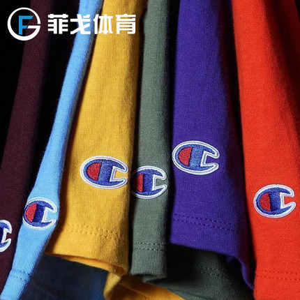菲戈 Champion 冠军美版正品纯色刺绣标打底短袖男女情侣T恤潮在类目 男装, T恤中 - 来自Buy2taobao.com提供专业的淘宝代购服务