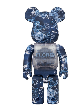 Bearbrick BE@RBRICK FLOR@ 蓝色永生花 DENIM 400％|1000%
