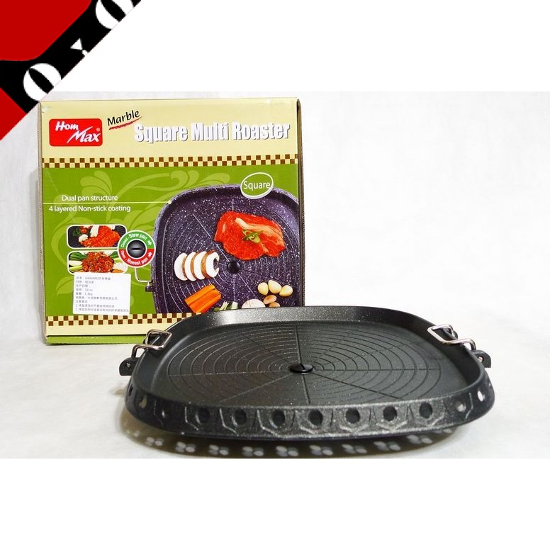 原装进口韩国MAXSUN脉鲜HANARO方型卡式炉烤盘麦饭石无烟不粘烤盘