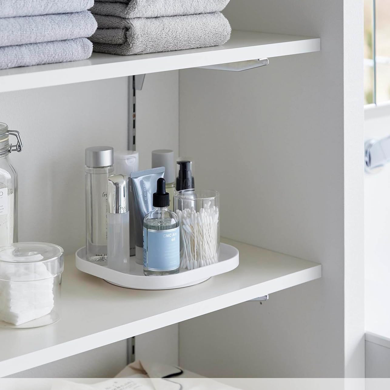 山崎实业Yamazaki日本Plate冰箱化妆品调料瓶多功能旋转收纳托盘,餐饮具,餐用托盘,淘宝优惠券,粉丝福利购,淘宝优惠卷