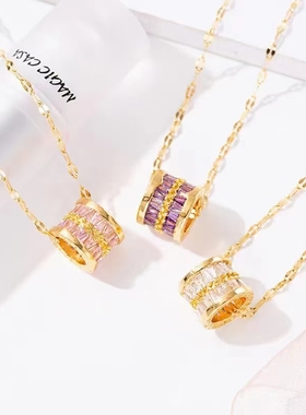 #BBF时尚气质光面蝴蝶贝壳长款流苏珍珠坠双层项链钛钢锁骨链