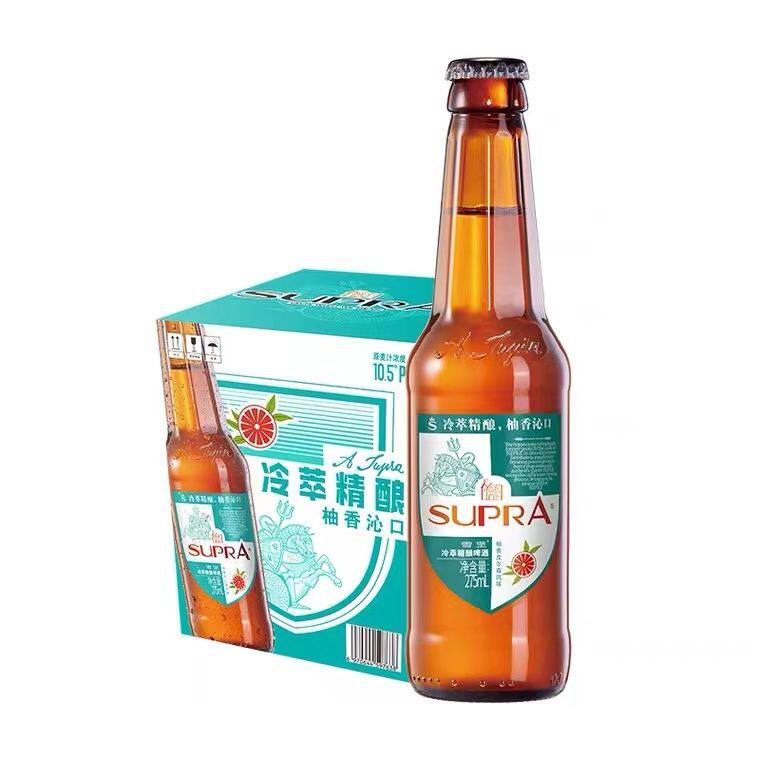 珠江啤酒雪堡冷萃精酿啤柚香沁心皮尔森风味275ml*12瓶/箱10.5°p
