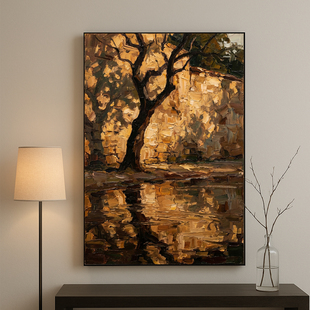 复古怀旧风纯手绘油画 后印象派厚涂美式 岁月流金