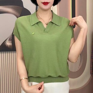 韩版时尚宽松简约纯色毛衣女2026夏季新款洋气减龄休闲大码针织衫