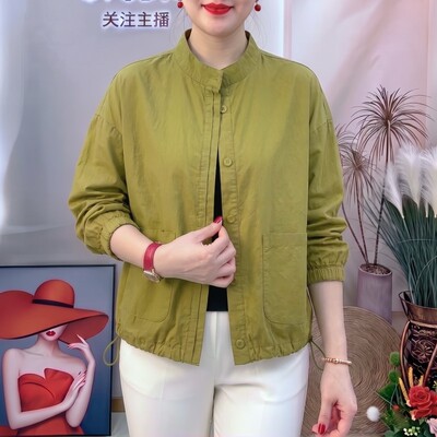纯色洋气设计感抽绳短外套