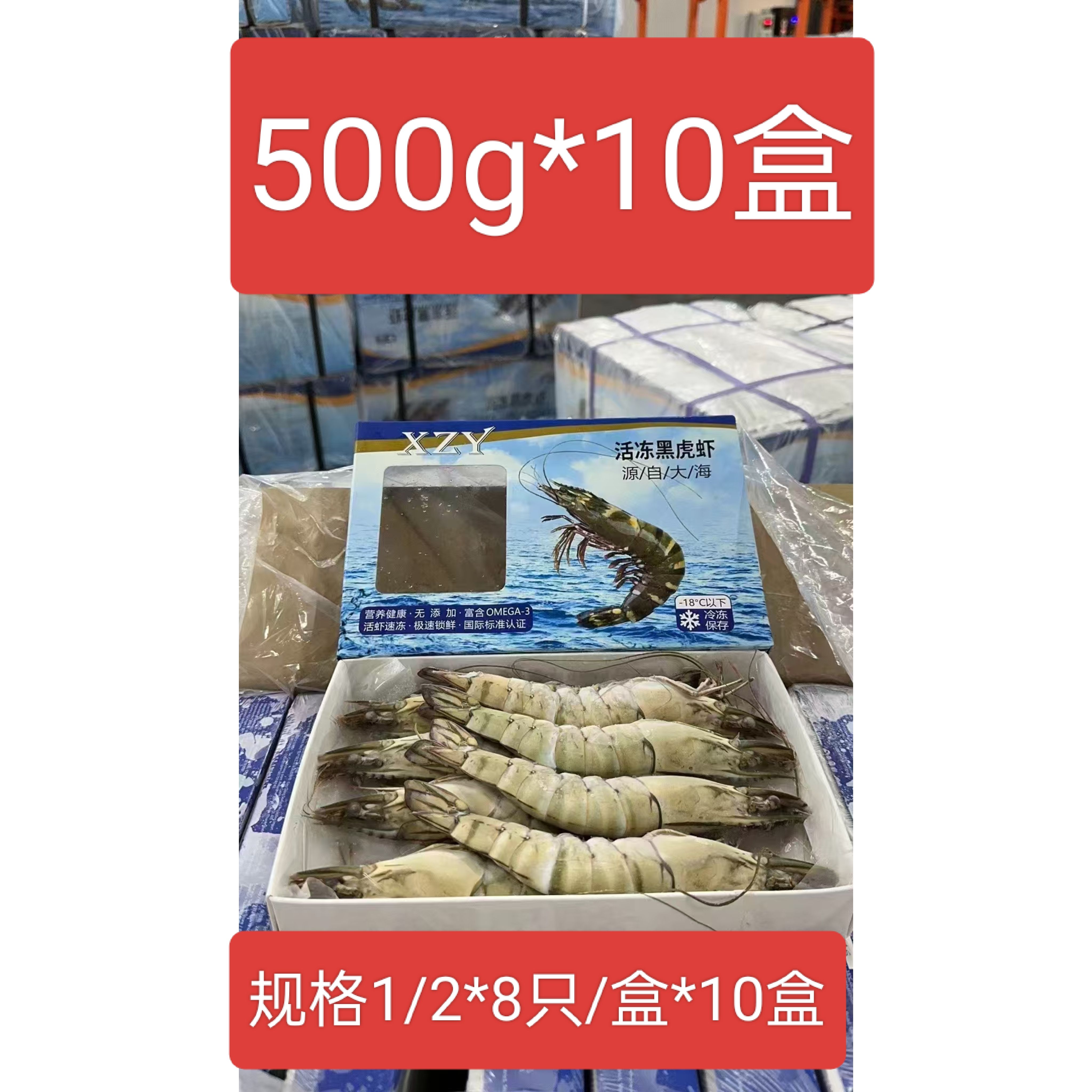 生冻越南黑虎虾 活冻特大黑虎虾虾类制品
