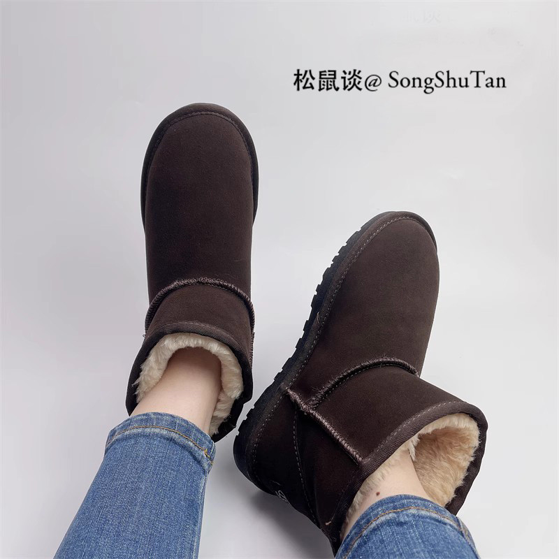 真皮男女雪地靴牛皮靴大童防水短靴加厚冬季黑色棉鞋加绒防滑软底,女鞋,时尚雪地靴,淘宝优惠券,粉丝福利购,淘宝优惠卷