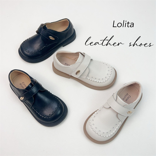 牛皮童鞋学院风女童皮鞋真皮洛丽塔黑色演出鞋白色公主鞋礼服软底