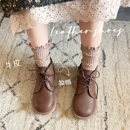 真皮儿童皮靴短靴春季马丁靴