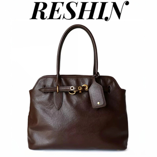 aventure新款 復古百搭手提真皮女包大包 大容量腋下托特包網紅同款