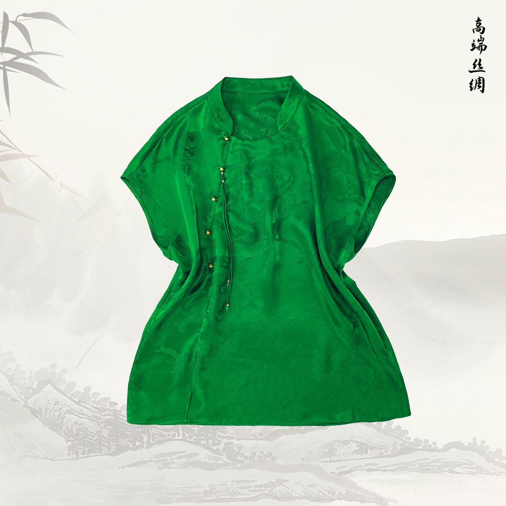 南宋丝府常规款轻职风无袖桑蚕丝