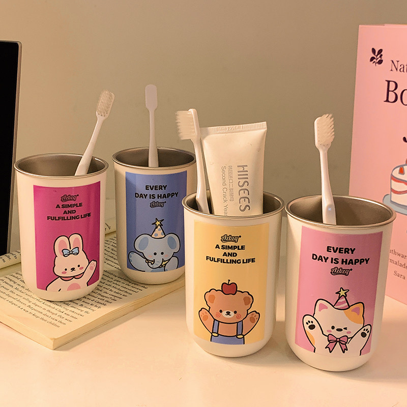 可爱304不锈钢卡通漱口杯牙刷家用高颜值情侣牙缸刷牙儿童洗漱,家庭/个人清洁工具,洗漱杯,淘宝优惠券,粉丝福利购,淘宝优惠卷