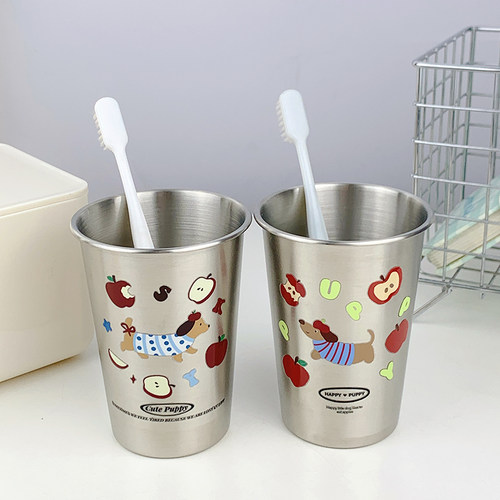 304不锈钢漱口杯儿童家用刷牙杯可爱卡通创意学生洗漱杯牙缸防摔