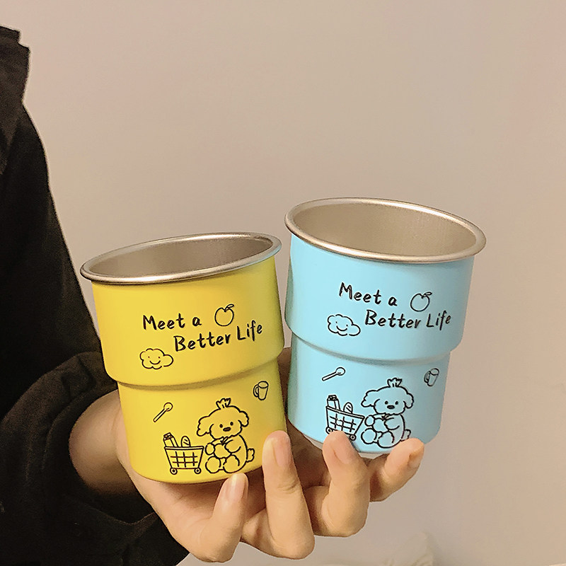 可爱购物车小狗不锈钢简约漱口杯高颜值家用情侣创意洗漱牙刷杯子,家庭/个人清洁工具,洗漱杯,淘宝优惠券,粉丝福利购,淘宝优惠卷
