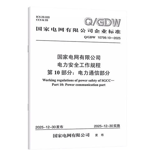 Q/GDW 10799.10-2025 国家电网有限公司电力安全工作规程 第10部分：电力通信部分