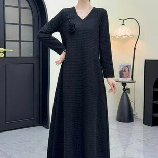 宽松连衣裙长款 直播爆款 妈妈装 新款 过膝优雅裙子 2026春季