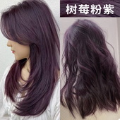 树莓粉紫色染发剂自己在家染发膏显白黑紫色潮发型宝哥2026流行色
