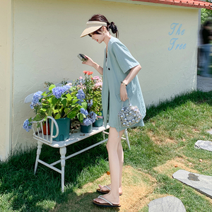 今年流行漂亮短袖西装套装女2025夏季新款韩系简约气质短裤两件套图片
