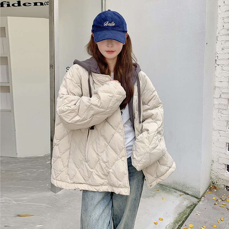 超好看短款菱格轻薄款羽绒服女冬2025年新款流行独特漂亮小众外套,女装羽绒服,2C196