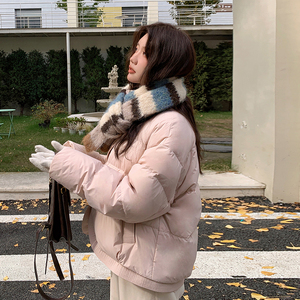 甜美短款羽绒服女2024冬新款学院风超好看宽松显瘦白鸭绒小个子厚图片