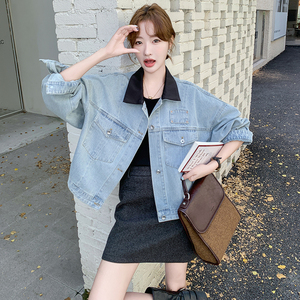 好数据 撞色领高级牛仔外套C195-9373-P145控198图片