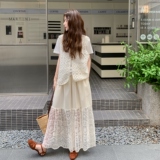 超火独特蕾丝拼接T恤马甲配阔腿裤套装女夏2025新款超好看三件套，女装套装/套裙，2C196