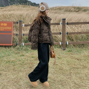 豹纹羽绒服新标50绒C195-9578-P255控388图片
