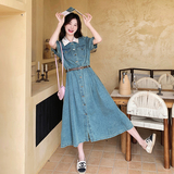 新品高品质撞色牛仔连衣裙2C195-9263-P135控198，女装连衣裙，2C196