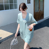 今年流行漂亮短袖西装套装女2025夏季新款韩系简约气质短裤两件套，女装套装/套裙，2C196
